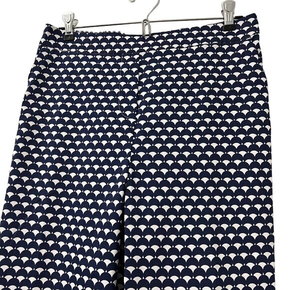 Boden Womens Navy Blue White Scallop Print Pull On Tapered Pants Size 6 Regular - Picture 7 of 7